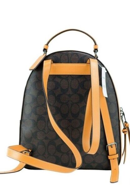 COACH - Varsity Brown Buttercup Signature Coated Canvas Jordyn Backpack