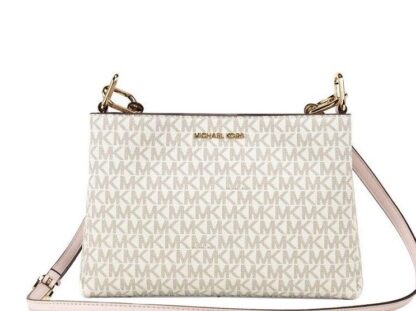 Michael Kors - Trisha Vanilla Powder Blush PVC Triple Compartment Crossbody Bag