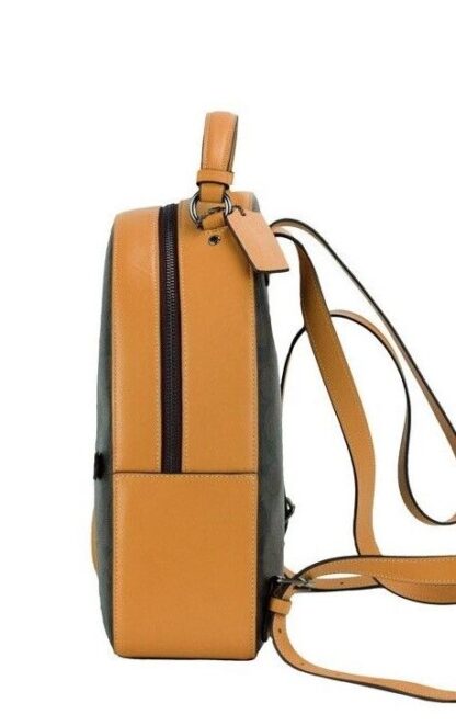 COACH - Varsity Brown Buttercup Signature Coated Canvas Jordyn Backpack