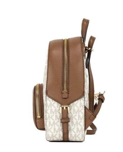 Michael Kors - Jaycee XS Vanilla Signature PVC Zip Pocket Shoulder Backpack Bag