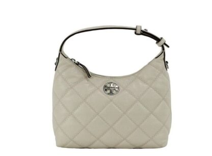 Tory Burch - Willa Mini New Cream Quilted Leather Hobo Shoulder Handbag