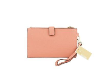 Michael Kors - Jet Set Travel Signature Leather Large Double Zip Wristlet Wallet Sherbert