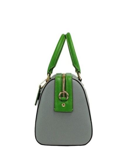 COACH - Rowan Multi Kelly Green Colorblock Leather Satchel Crossbody Bag