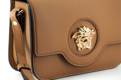 Versace - Elegant Calf Leather Shoulder Bag in Brown