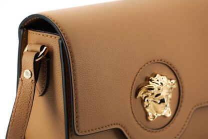 Versace - Elegant Calf Leather Shoulder Bag in Brown