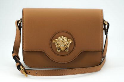 Versace - Elegant Calf Leather Shoulder Bag in Brown