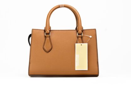 Michael Kors - Sheila Small Luggage Vegan Faux Leather Center Zip Satchel Handbag