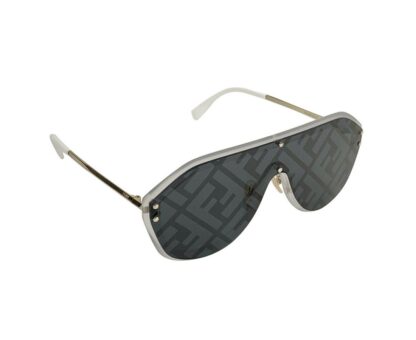 Fendi - Fendi Men's Blue Lens Classic Gold Silver Monogram Sunglasses