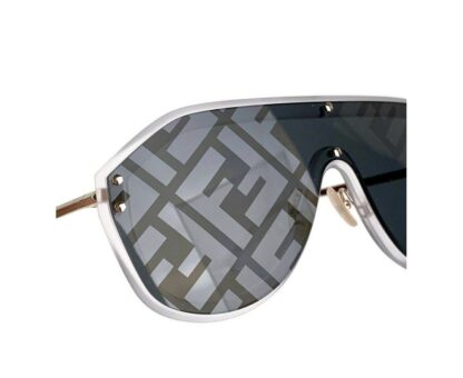 Fendi - Fendi Men's Blue Lens Classic Gold Silver Monogram Sunglasses