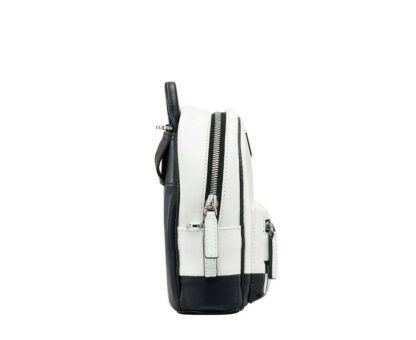 MCM - MCM Women's White Contrast Logo Leather Mini Crossbody Chain Bag