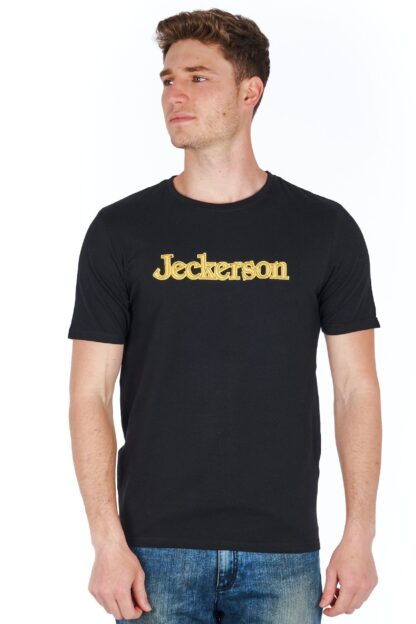 Jeckerson - Chic Black Jersey Tee with Emblematic Style