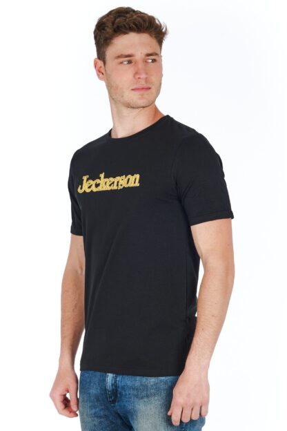 Jeckerson - Chic Black Jersey Tee with Emblematic Style