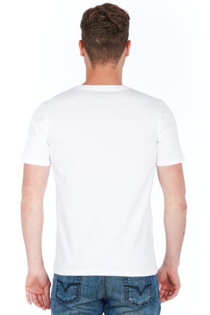 Jeckerson - Sleek White Logo Tee with Slim Fit Design