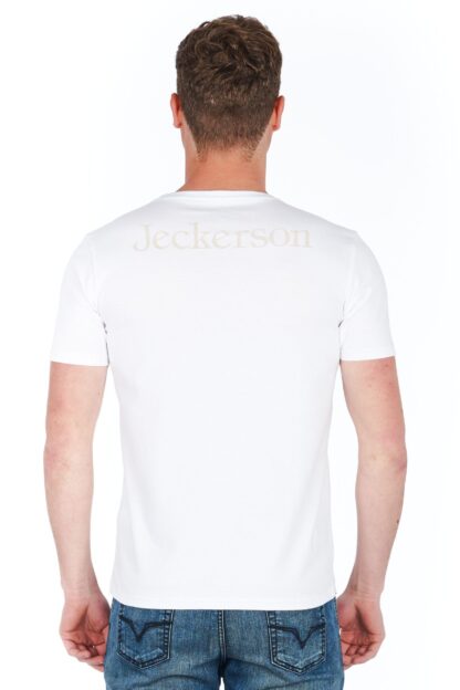 Jeckerson - Slim Fit Logo Jersey T-Shirt - Crisp White