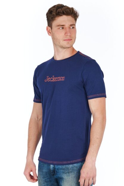 Jeckerson - Sleek Blue Jersey Tee with Logo Detail