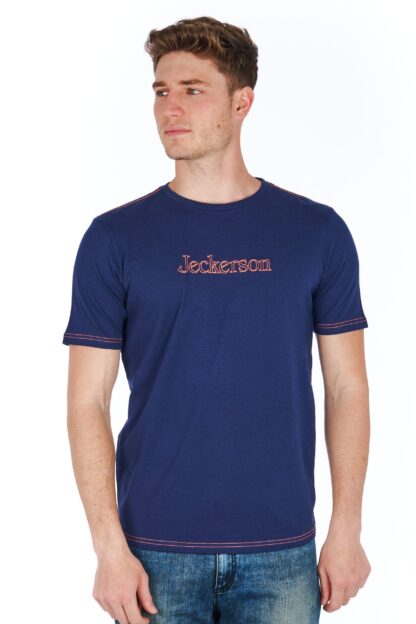 Jeckerson - Sleek Blue Jersey Tee with Logo Detail