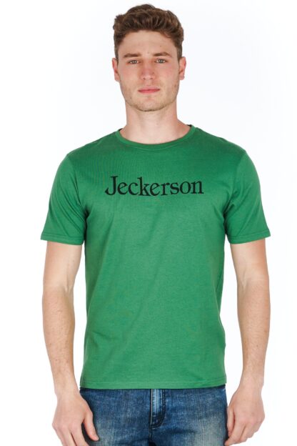 Jeckerson - Slim Fit Logo Jersey Tee in Green