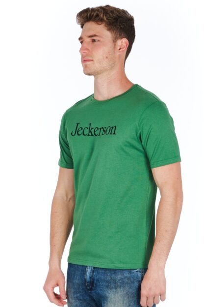 Jeckerson - Slim Fit Logo Jersey Tee in Green