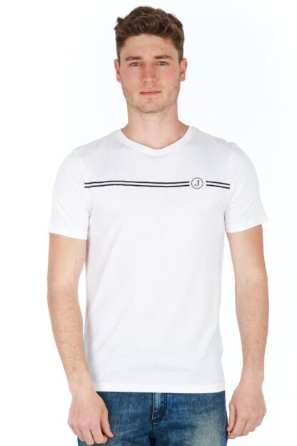 Jeckerson - Sleek White Jersey Tee with Chic Front Print