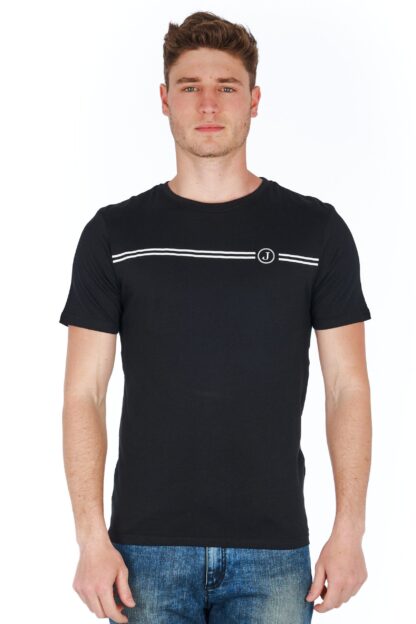 Jeckerson - Sleek Black Jersey Tee with Signature Print