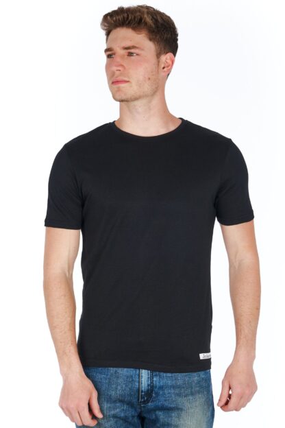 Jeckerson - Sleek Black Jersey Tee with Mini Logo