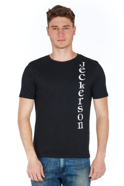 Jeckerson - Sleek Vertical Logo Tee with Slim Fit