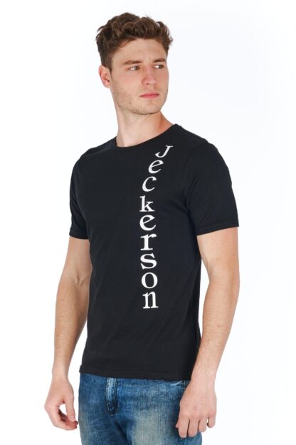 Jeckerson - Sleek Vertical Logo Tee with Slim Fit