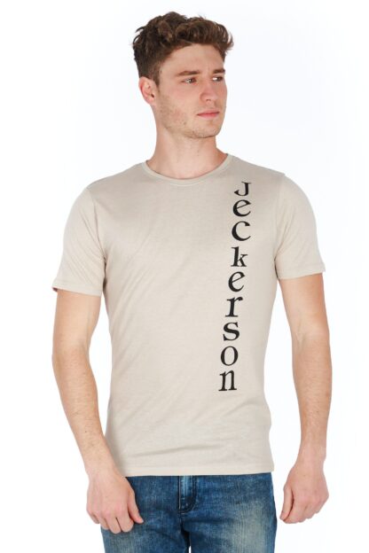 Jeckerson - Sleek Silver Slim Fit Logo Tee