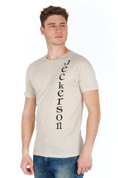 Jeckerson - Sleek Silver Slim Fit Logo Tee