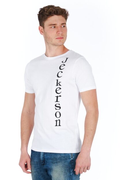 Jeckerson - Elevated White Jersey Logo Tee - Slim Fit