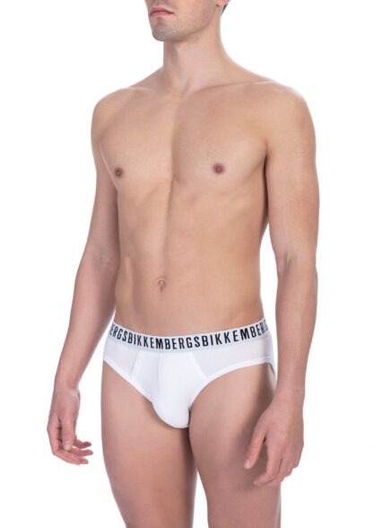 Bikkembergs - Sleek White Cotton Blend Briefs Duo Pack