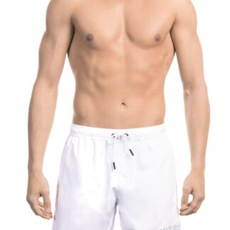 Bikkembergs - White Polyester Men Swim Short