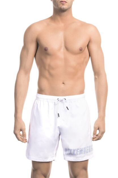 Bikkembergs - Chic White Swim Shorts with Front Print