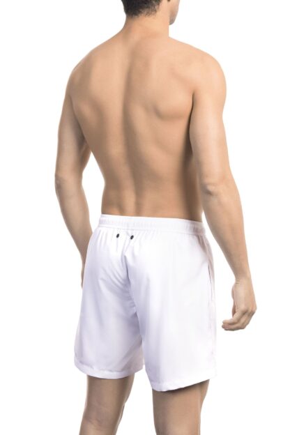 Bikkembergs - Chic White Swim Shorts with Front Print