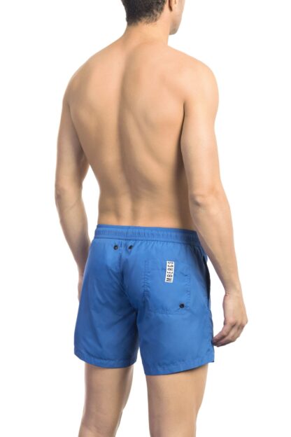 Bikkembergs - Elegant Blue Swim Shorts with Sleek Tape Detail