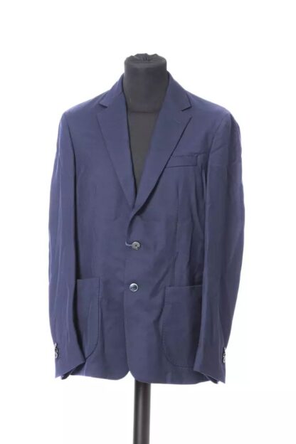 Jacob Cohen - Elegant Slim Cut Blue Fabric Jacket