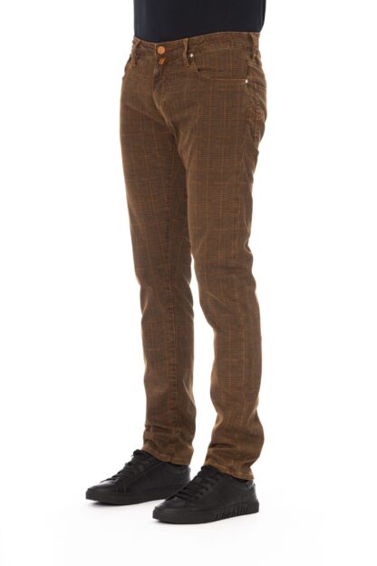 Jacob Cohen - Elegant Checked Trousers with Logo Accents