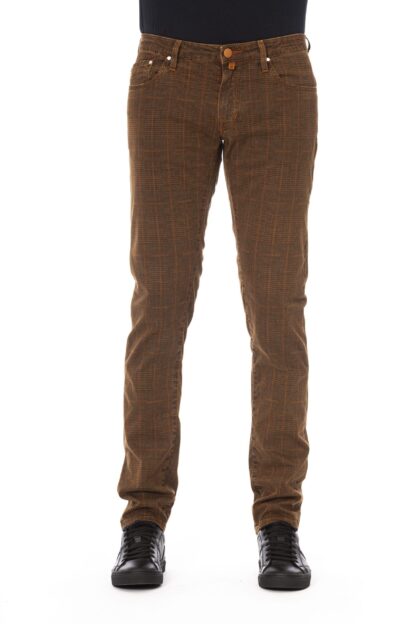 Jacob Cohen - Elegant Checked Trousers with Logo Accents