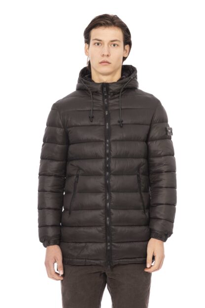 Baldinini Trend - Sleek Green Down Jacket with Hood