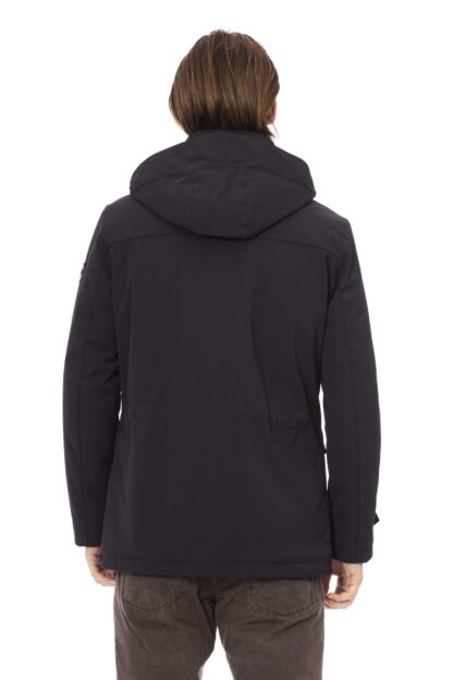 Baldinini Trend - Elegant Blue Four-Pocket Hooded Jacket