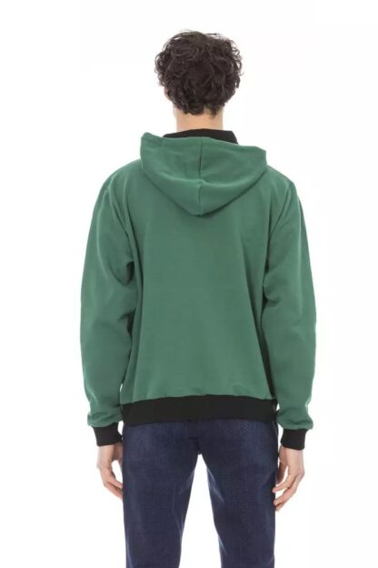 Baldinini Trend - Elegant Green Fleece Hoodie with Front Logo