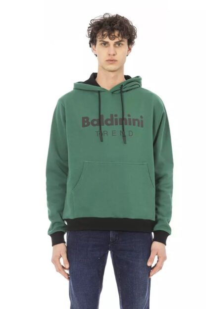 Baldinini Trend - Elegant Green Fleece Hoodie with Front Logo