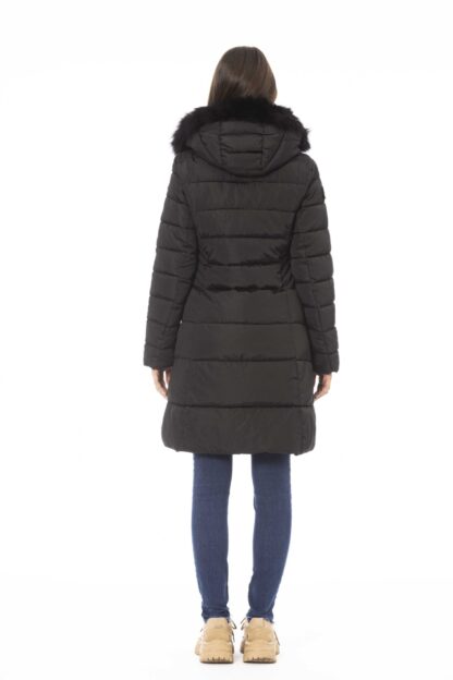 Baldinini Trend - Elegant Hooded Down Jacket with Faux Fur