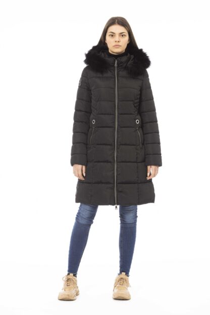 Baldinini Trend - Elegant Hooded Down Jacket with Faux Fur