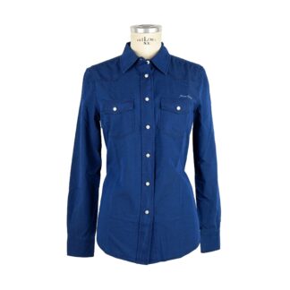 Jacob Cohen - Elegant Blue Pois Patterned Cotton Blouse