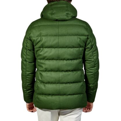 Herno - Elegant Green Water-Repellent Down Jacket with Hood