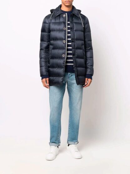 Herno - Elegant Navy Quilted Down Coat