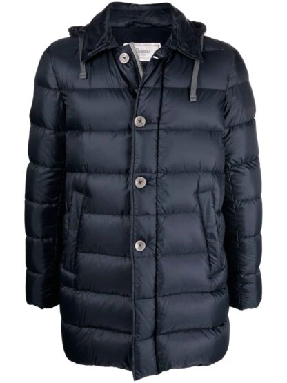 Herno - Elegant Navy Quilted Down Coat