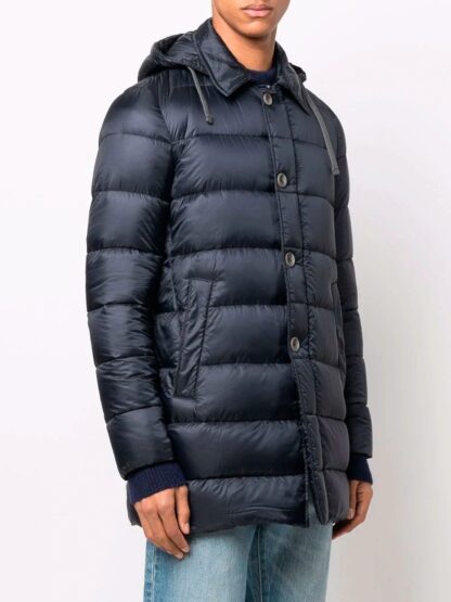 Herno - Elegant Navy Quilted Down Coat