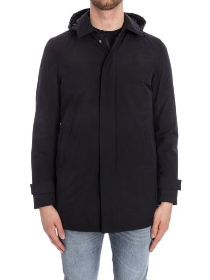 Herno - Elegant Black Down Jacket with Removable Hood